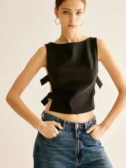 COMMENSE Side-Buckle Sexy Crop Tank Top* Crop Tops|Tank Tops & Camis