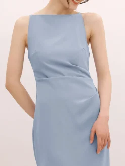 COMMENSE Silent Sea Boat Neck Midi Dress* Summer Dresses|Midi Dresses