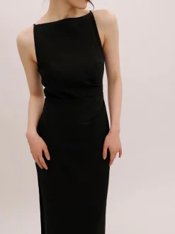 COMMENSE Silent Sea Boat Neck Midi Dress* Summer Dresses|Midi Dresses