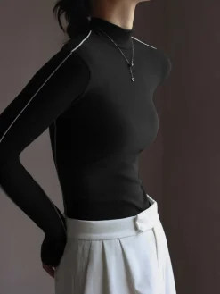 COMMENSE Silver Lining Long Sleeve Top* T-shirts|Tops
