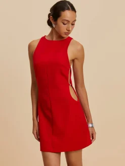 COMMENSE Sleeveless Cutout Crew Neck Dress* Work Dresses|Cocktail & Party Dresses