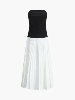 COMMENSE Sleeveless Pleated Long Dress* White Dresses|Casual Dresses