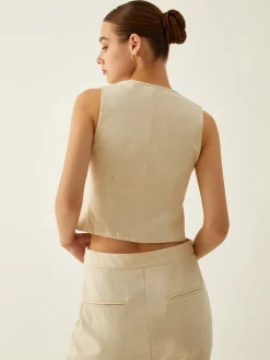 COMMENSE Sleeveless Tie Front Vest* Vests|Tank Tops & Camis
