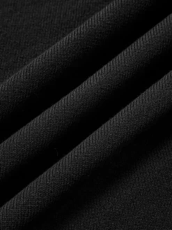 COMMENSE Slim Fit Contrast Binding Sweater Dress* Black Dresses|Sweater Dresses