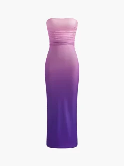 COMMENSE Slim Fit Tie-Dye Tube Long Dress* Summer Dresses|Long Dresses