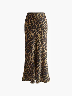 COMMENSE Slim Leopard Print Maxi Skirt* Skirts|Bottoms