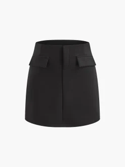 COMMENSE Slim Sleeveless Pockets Skirt Set* Skirt Sets|Long Sleeve Sets