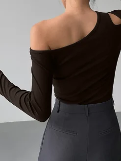 COMMENSE Slinky Cutout Knit Top* Sweater Tops|Sweaters & Cardigans