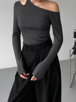 COMMENSE Slinky Cutout Knit Top* Sweater Tops|Sweaters & Cardigans