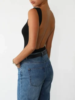 COMMENSE Slinky Open Back Sleeveless Bodysuit* Bodysuits|Bodysuits