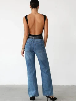 COMMENSE Slinky Open Back Sleeveless Bodysuit* Bodysuits|Bodysuits