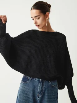 COMMENSE Slouchy Oversized Rib Crop Sweater* Sweater Tops|Sweaters & Cardigans