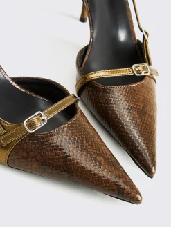 COMMENSE Snakeskin Printed Buckle Pumps* Shoes|Accessories