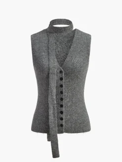 COMMENSE Soft Ribbed Belted Sweater Co-ords* Sweater Tops|Sweaters & Cardigans