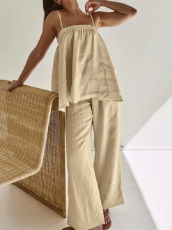 COMMENSE Solid Casual Pants Set* Pants Sets|Matching Sets