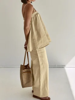 COMMENSE Solid Casual Pants Set* Pants Sets|Matching Sets