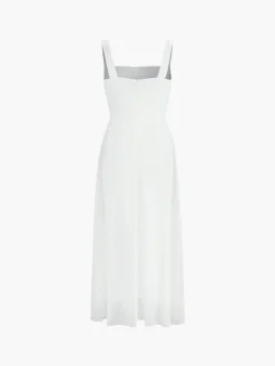 COMMENSE Solid Elegant Cami Long Dress* White Dresses|Black Dresses