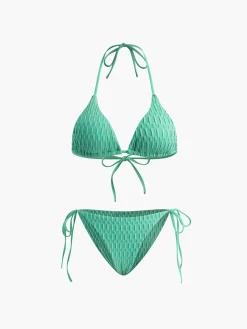 COMMENSE Solid Halter Knotted Bikini Set* Swimwear|Tops