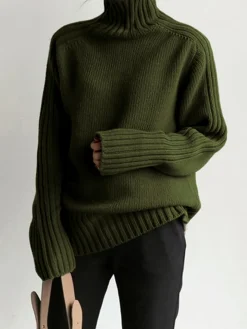 COMMENSE Solid High Neck Knit Sweater* Sweater Tops|Sweaters & Cardigans