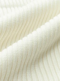 COMMENSE Solid High Neck Split Ribbed Knit Two Pieces Skirt Set* Sweater Tops|Skirts