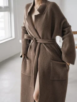 COMMENSE Solid Knit Trench Coat* Cardigans|Sweaters & Cardigans