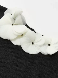 COMMENSE Solid Long Sleeve Floral Knit Top* Sweater Tops|Sweaters & Cardigans