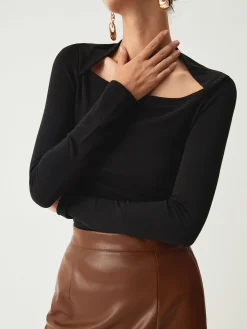 COMMENSE Solid Long Sleeve Shirt* T-shirts|Tops