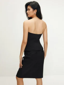 COMMENSE Solid Off Shoulder Split Skirt Set* Skirt Sets|Long Sleeve Sets
