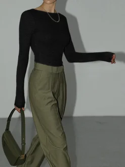 COMMENSE Solid Open Back Bodysuit* Bodysuits|Bodysuits