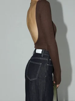 COMMENSE Solid Open Back Bodysuit* Bodysuits|Bodysuits