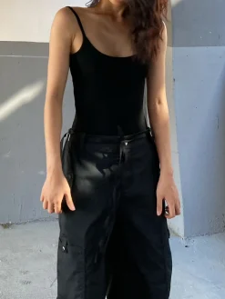 COMMENSE Solid Open Back Cutout Clip Bodysuit* Bodysuits|Bodysuits