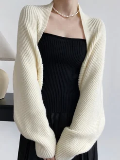 COMMENSE Solid Open-Front Shrug Sweater* Cardigans|Sweaters & Cardigans