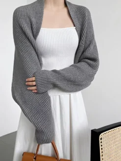 COMMENSE Solid Open-Front Shrug Sweater* Cardigans|Sweaters & Cardigans