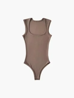 COMMENSE Solid Square Neck Bodysuits* Sweater Tops|Bodysuits