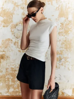 COMMENSE Solid Stand Collar Slim T-Shirt* T-shirts|Tops