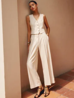 COMMENSE Solid Suit Straight Leg Pants* Pants|Matching Sets