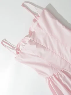 COMMENSE Solid Sweetheart Neckline Cami Midi Dress* Casual Dresses|Cocktail & Party Dresses