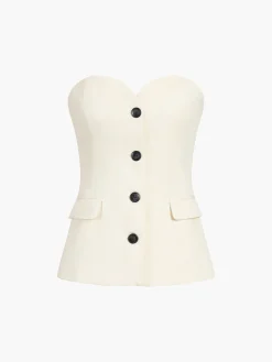 COMMENSE Solid Tube Top With Wide Leg Pants Set* Pants Sets|Wide Leg