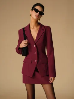 COMMENSE Split Button Slim Blazer* Outerwear|Blazers