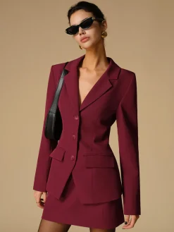 COMMENSE Split Button Slim Blazer* Outerwear|Blazers