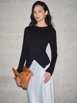 COMMENSE Split Cinched Waist T-Shirt* T-shirts|Tops