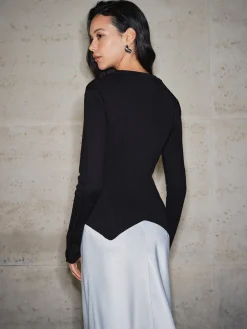 COMMENSE Split Cinched Waist T-Shirt* T-shirts|Tops