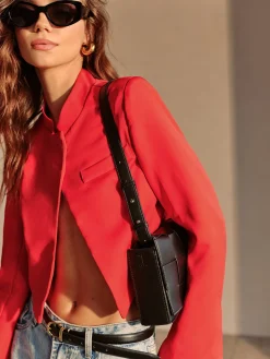 COMMENSE Split Crop Blazer* Outerwear|Blazers
