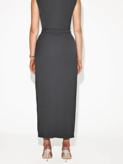 COMMENSE Split-front Solid Midi Skirt* Skirts|Bottoms
