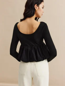 COMMENSE Square Neck Bud Waist Blouse* Blouses & Shirts|Tops