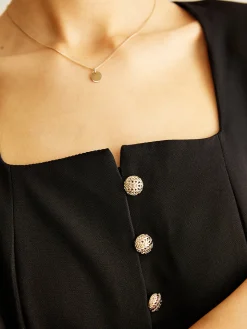 COMMENSE Square Neck Button Down Slit Blouse* Blouses & Shirts|Tops