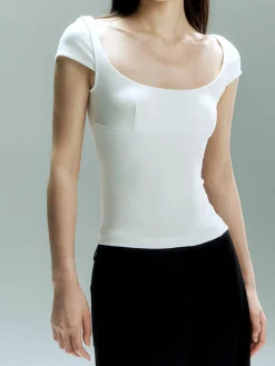 COMMENSE Square Neck Crop Jersey Corset Top* Corset Tops|Crop Tops