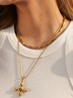 COMMENSE Stainless Steel Cross Necklace* Necklaces|Accessories