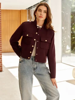 COMMENSE Stand Collar Button Jacket* Outerwear|Jackets