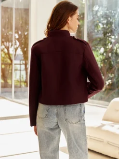 COMMENSE Stand Collar Button Jacket* Outerwear|Jackets